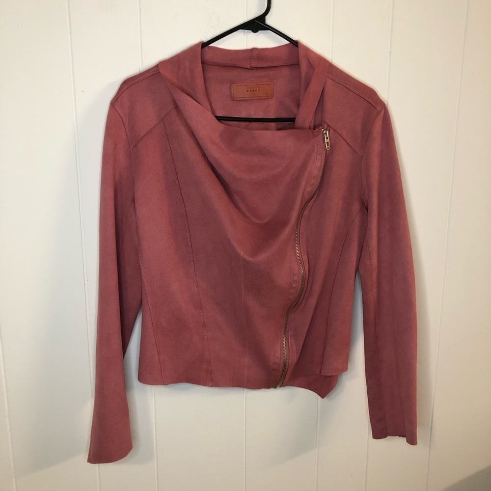 Blank NYC Dusty Rose Asymmetrical Leather Jacket
